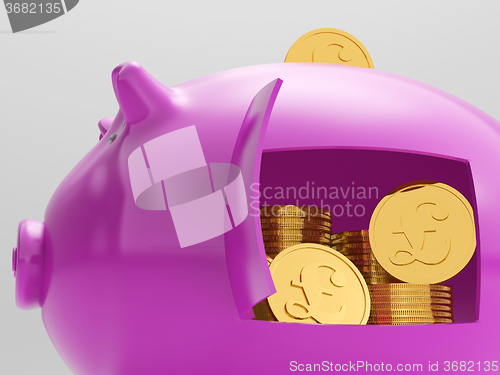 Image of Pounds In Piggy Shows UK Financing Investment