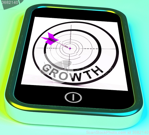 Image of Growth Smartphone Shows Expansion  And Advancement Through Inter