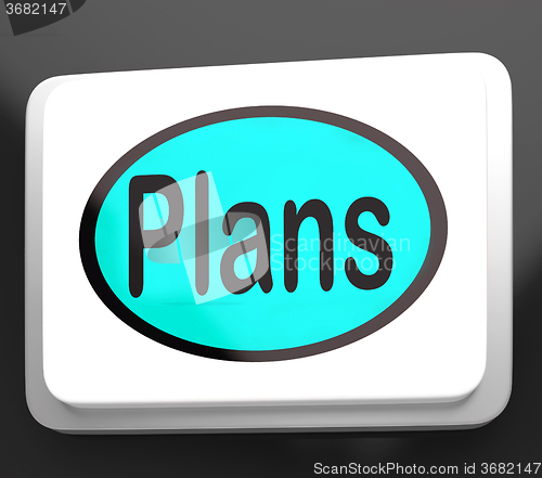 Image of Plans Button Shows Objectives Planning And Organizing