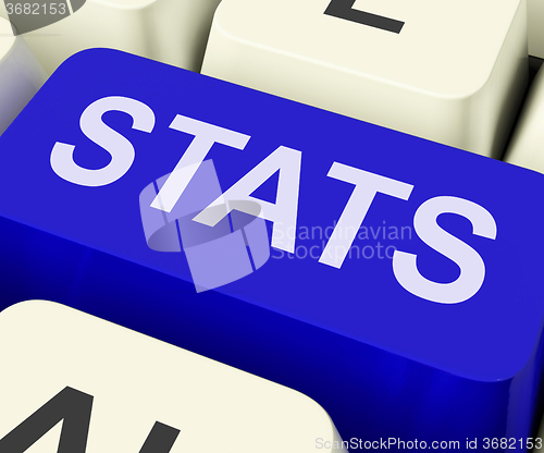 Image of Stats Key Shows Statistics Report Or Analysis