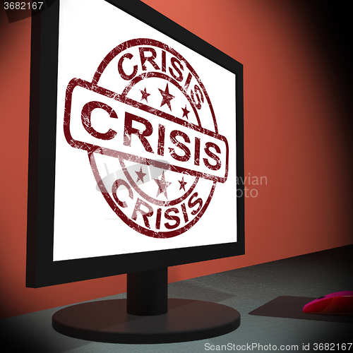 Image of Crisis Monitor Means Urgency Trouble Or Critical Situation