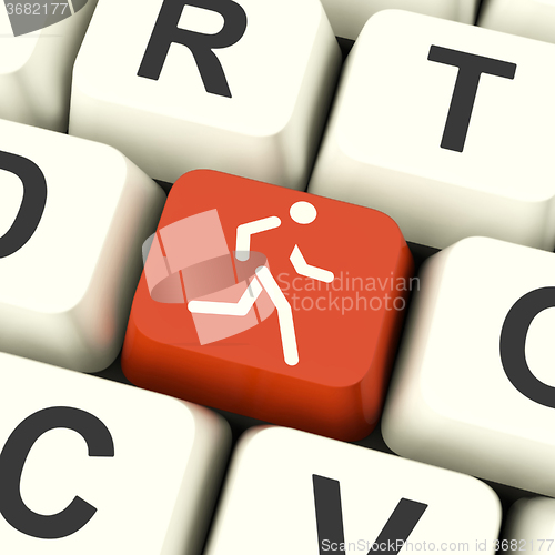 Image of Runner Key Means Run Jog Or Aerobic Work-Out