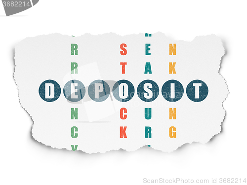 Image of Currency concept: Deposit in Crossword Puzzle