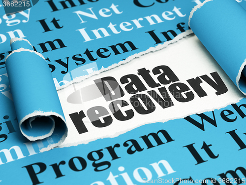 Image of Data concept: black text Data Recovery under the piece of  torn paper