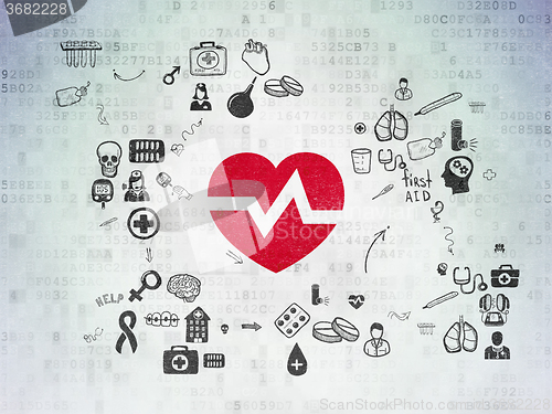 Image of Health concept: Heart on Digital Paper background