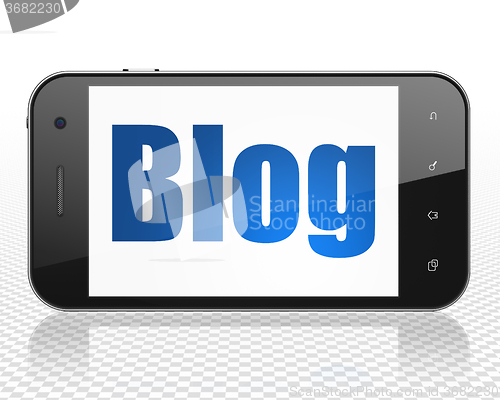 Image of Web development concept: Smartphone with Blog on display