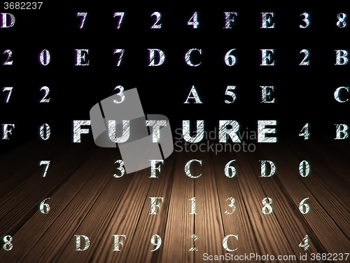 Image of Timeline concept: Future in grunge dark room