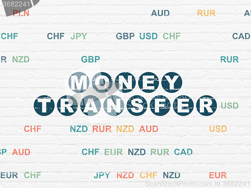 Image of Finance concept: Money Transfer on wall background