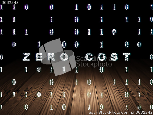 Image of Finance concept: Zero cost in grunge dark room