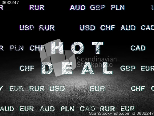 Image of Business concept: Hot Deal in grunge dark room