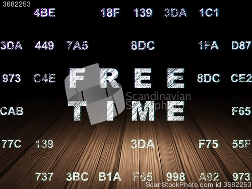 Image of Timeline concept: Free Time in grunge dark room