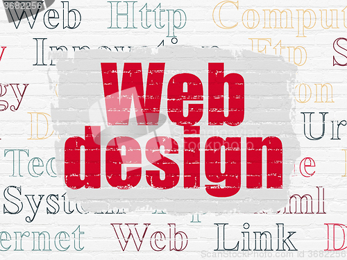 Image of Web design concept: Web Design on wall background