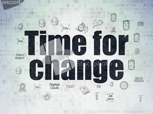 Image of Time concept: Time for Change on Digital Paper background