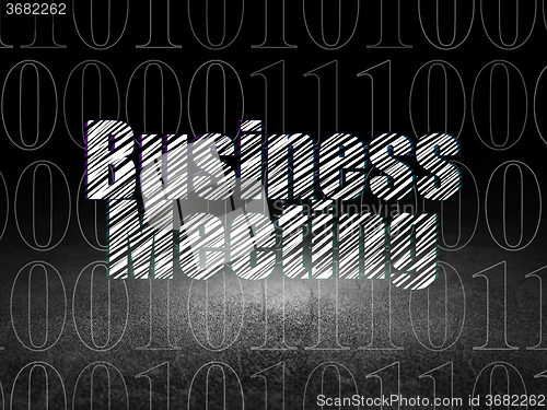 Image of Finance concept: Business Meeting in grunge dark room