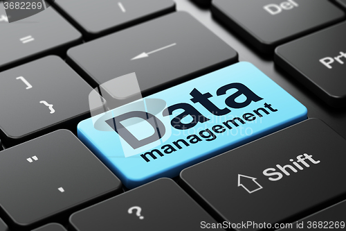 Image of Data concept: Data Management on computer keyboard background