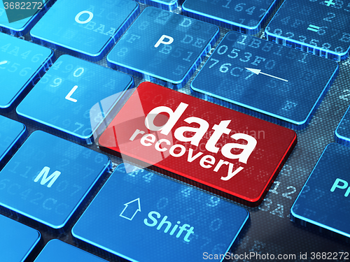 Image of Information concept: Data Recovery on computer keyboard background
