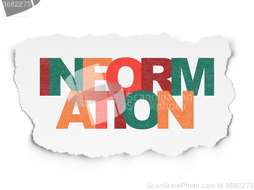 Image of Data concept: Information on Torn Paper background