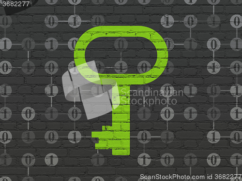 Image of Safety concept: Key on wall background