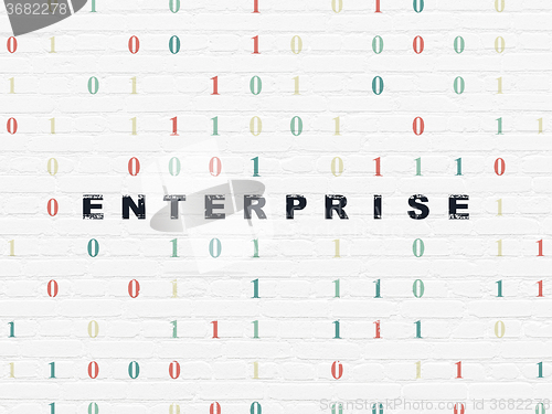 Image of Finance concept: Enterprise on wall background