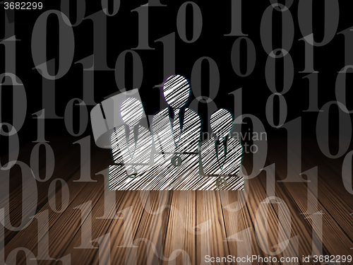 Image of Finance concept: Business Team in grunge dark room