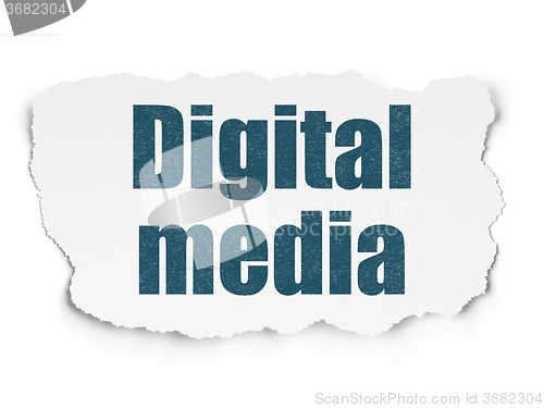 Image of Advertising concept: Digital Media on Torn Paper background