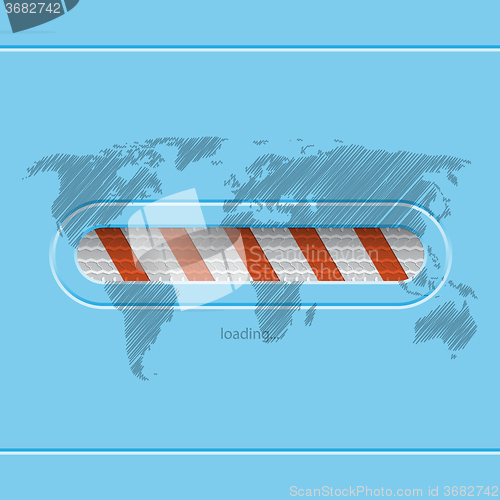 Image of Flat screen loader with scribbled world map