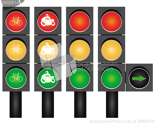 Image of Four road traffic lights