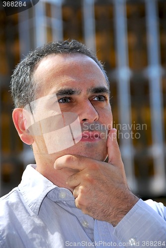Image of Businessman serious think
