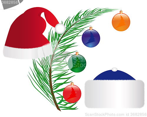 Image of twig tree with Christmas toys