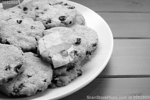 Image of Traditional Easter currant biscuits on a white plate