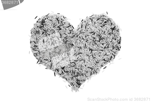 Image of Wild rice in a heart shape