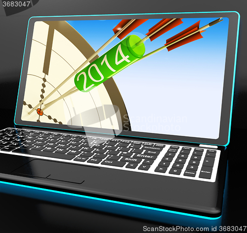 Image of 2014 Arrows On Laptop Showing Festivities