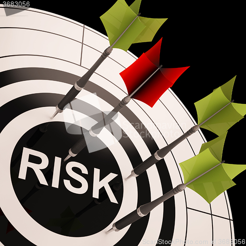 Image of Risk On Dartboard Shows Risky Business