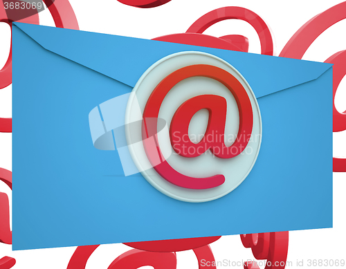 Image of Email Icon Shows Online Mailing Communication Support