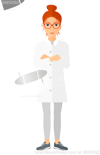 Image of Female laboratory assistant.