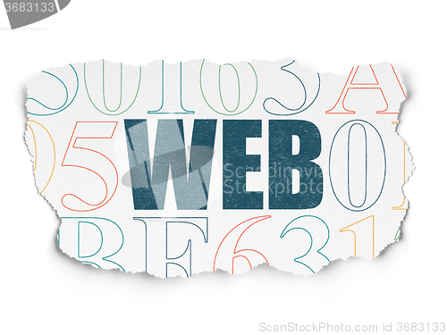 Image of Web design concept: Web on Torn Paper background