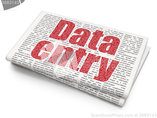 Image of Information concept: Data Entry on Newspaper background