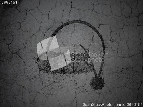 Image of Holiday concept: Christmas Hat on grunge wall background