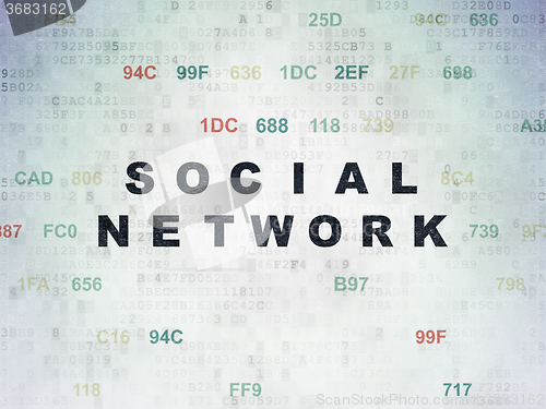 Image of Social media concept: Social Network on Digital Paper background