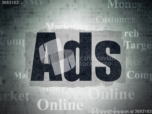 Image of Marketing concept: Ads on Digital Paper background