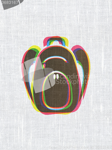 Image of Education concept: Backpack on fabric texture background