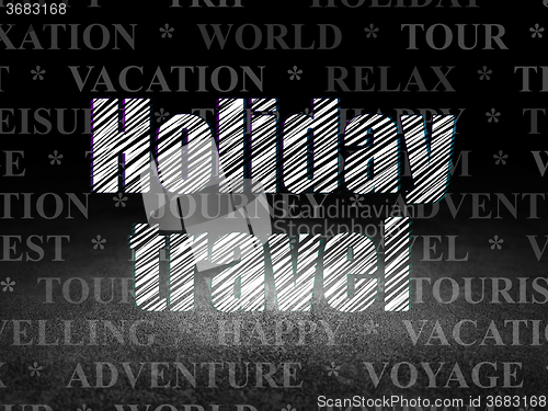 Image of Tourism concept: Holiday Travel in grunge dark room