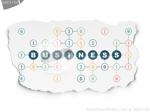 Image of Finance concept: Business on Torn Paper background