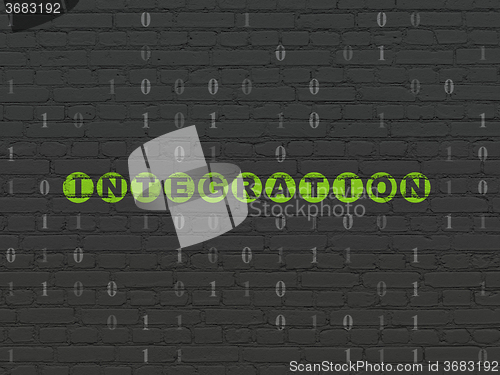 Image of Finance concept: Integration on wall background