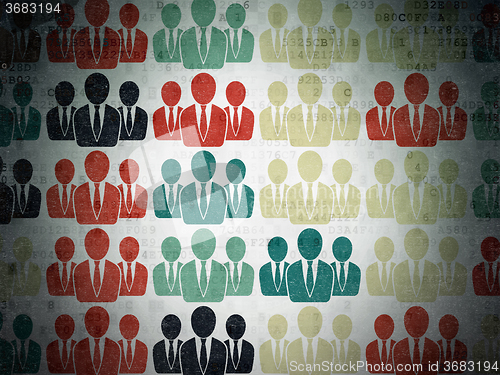 Image of News concept: Business People icons on Digital Paper background