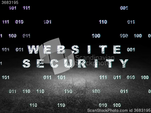 Image of Protection concept: Website Security in grunge dark room