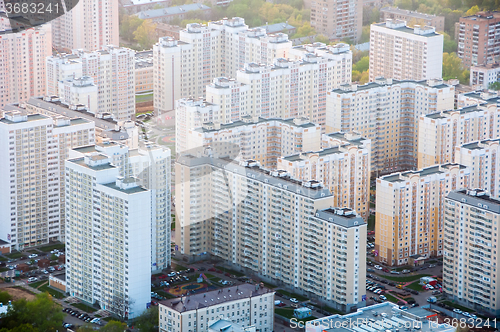 Image of Bird\'s eye view of Moscow at dawn