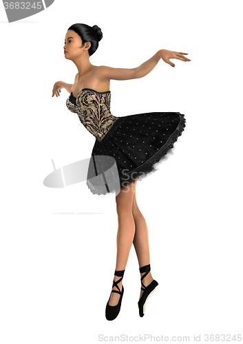 Image of Asian Ballerina on White