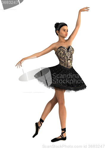 Image of Asian Ballerina on White