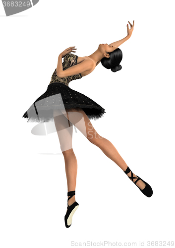 Image of Asian Ballerina on White